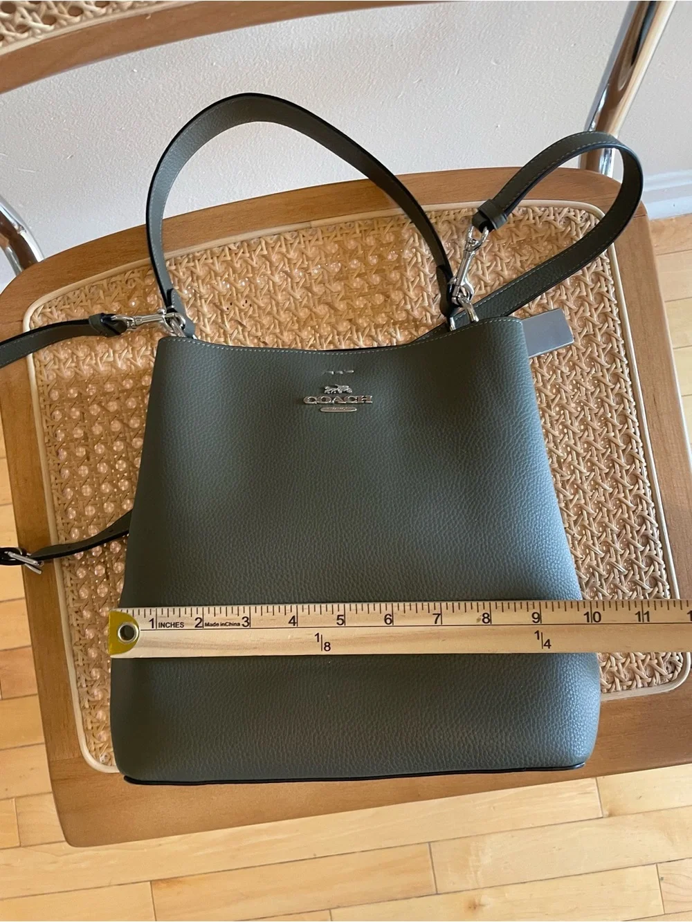 COACH Mollie Bucket Bag Olive Green Pebbled Leather